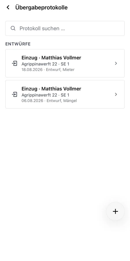 Verwaltio Companion: Übergabeprotokoll
